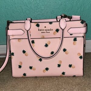 Kate Spade Pink Satchel with Pineapple Design